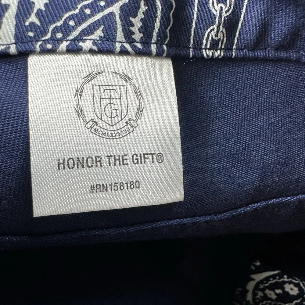 Honor The Gift Blue White Bandana Chino Men’s Short Size 36 NWOT